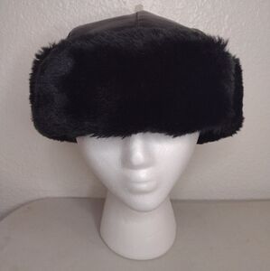 Unbranded Trapper Trooper Aviator Hunter Hat Ear Flaps Size XL Vinyl Faux Fur